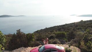 No one around… Just my cock and her tits covered in cum