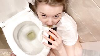 My stepdaddy pissed on me in the toilet and made me drink his urine