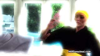 Anal and titty fucking for karate win with spicy big tit milf