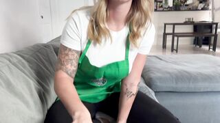 Barista girl cheats on boyfriend while he's at work "I bet you would fuck me better anyway..."