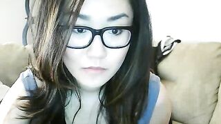 Asian Webcam Slut Strips and Rubs Her Pussy