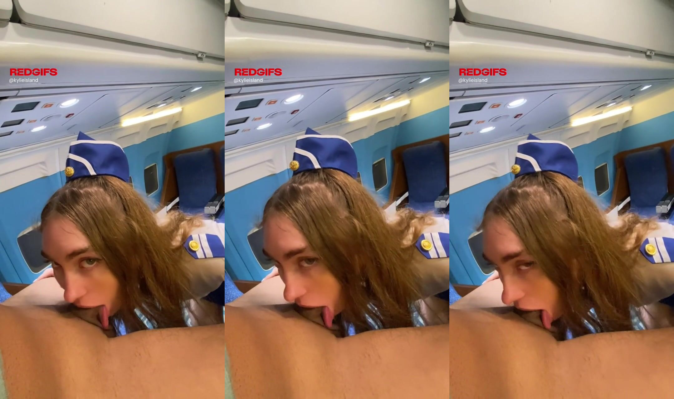 kylie island deepthroats cock on plane