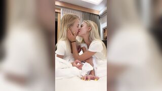 Lesbians Twins Sister Kissing French Kissing